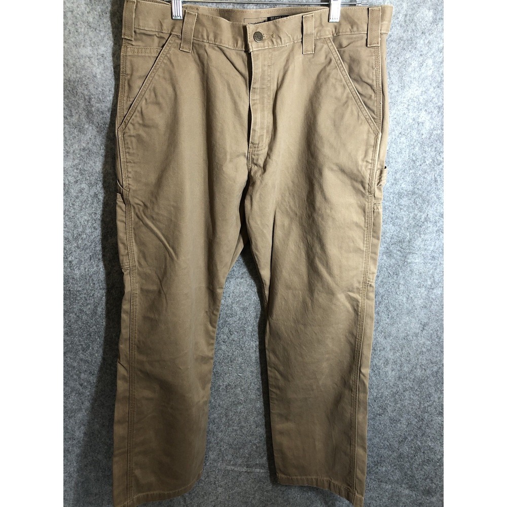 Carhartt Pants Mens 38x32 Tan Relaxed Fit Twill Utility Workwear Outdoors BN0324